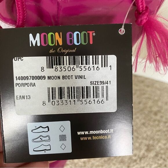 Women’s Tall Glossy Icon Vinil Moon Boots Pink Purple Waterproof size 7/8.5 - Picture 6 of 6